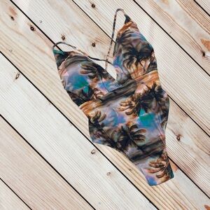 Acqualara L Brazilian palm Print swimsuit